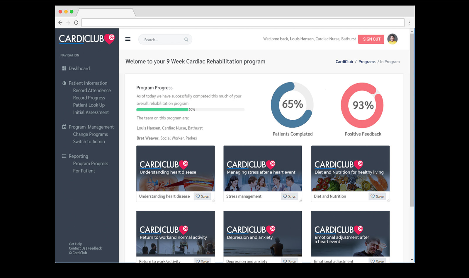 CardiClub cardiovascular rehabilitation case study visual
